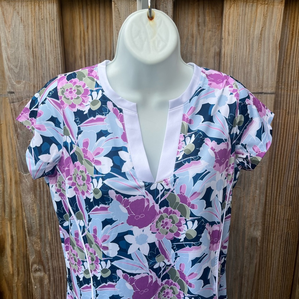 NWT Pebble Beach Floral Swim Cover-Up Golf Tennis Dress Size Medium - Picture 3 of 9